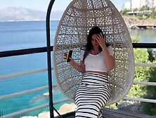 Stepson Cum on face after walk by the sea