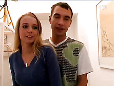 German Blonde Teen Filmed in Pov as She Gets His Cock Thrust Into Her Eager Pussy