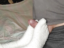 Loulou Demands A Footjob Wearing Her Cozy White Fuzzy Socks