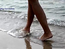 Foot Obsession Walking In The Sea