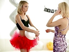 Ash Hollywood and Dakota Sky are Sweet blondes are big fans of licking pussy lips