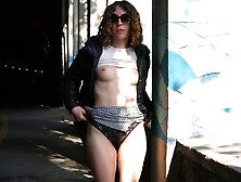 Sexy European Teen Flashing Her Tits And Pussy In Public
