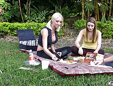 Sexy Whore Molly Goes On A Picnic With Her Lesbo Gals