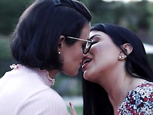Romi Rain and Penny Barber love to kiss and eat pussy all day long