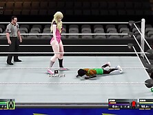 blonde beauty wrestler beats 2 niggas