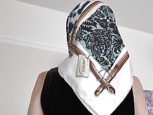 Designer Silk Headscarf Fashion Show Clip