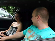 Brunette Milf With Small Tits Gets Fucked In Car