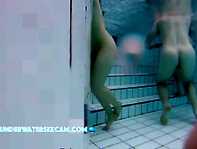 Asian Girl Nude In Sauna Pool First Time And Gets Horny