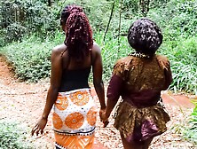 Ebony Black Lesbians Pick Up Sweet Fruits And Make Love