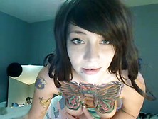 Emo Tattooed Chick Strips And Bares All