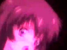 Slim and busty hentai brunette fucked hard by four guys