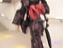 Japanese sharking video with suave gal in a kimono