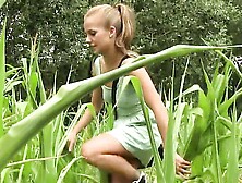 Young skinny teen girls like to play outdoors - lesbian gals