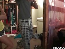 College teens fucking and drinking at dorm room orgy