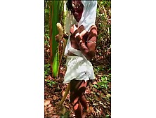 Tribal witch meets up with her intruder for sex during a ritual