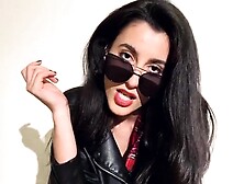 Merciless Foot Goddess With Long Legs Poses In Black Boots