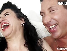 Brunette Italian mature fucked at the casting