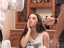 DADDY4K. All'uomo sposato piace inchiodare la fidanzata del figliastro con un bel viso