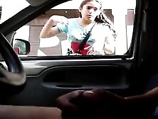 Dude is jerking off in his car and watches what the ladies