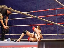 Athletic Dyke Dominates In A Wrestling Match