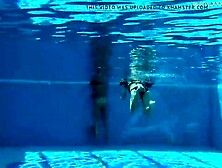 Jessica and Lindsay naked swimming in the pool