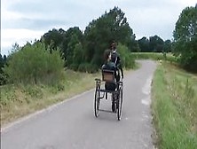 Latex ponygirl outside