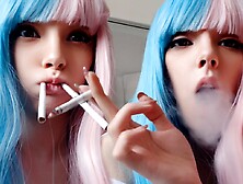 Cute Anime Girl Smoking 2 Cigs At The Same Time :3 (Ask Me For F