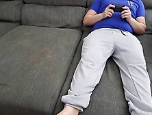 Stepsister Sucks Stepbrother And Eats His Load During The Time That That Guy Plays Movie Scene Games