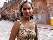 Classy brunette housewife fucks on the balcony