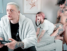 Fucking My Friend's Girlfriend behind His Back while He Can't See