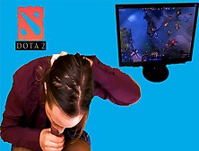 Step Sister Hard Licks While I Play Dota Two 4K Point Of View