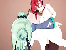 Vtuber Hhouhou Marine Fucks Uruha Rushia With A Strap On Dildo - Hololive Lesbian Hentai.