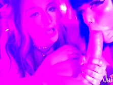 Two Kittens Share Cock & Candy - Halloween Threesome