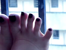 Gorgeous Mistress Teasing With Her Long Toes And Wonderful Feet