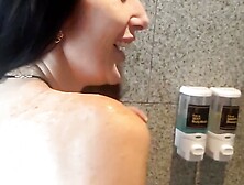 Stepmom gets an orgasm from her stepson in the shower
