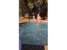 Outdoor public jacuzzi holiday bang and ejaculation