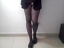 Sashacrossdresser Shemale Tease With Skirt And Stockings (2)