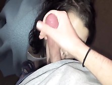teen 18+ Gamer Girl gives head with facial
