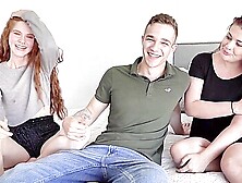 Guy gets strap on pegged by girls