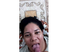 Beautiful girlfriend sucking deep throat latina