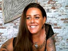 Tattooed British brunette MILF on Cam