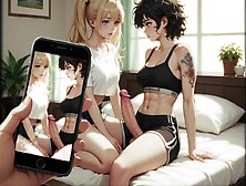 Car Toon - Stepsister Seduces Stepbrother Invited Her Lesbian Friend While Parents Arent Home - 3