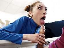 Barely legal with braces fucks coach