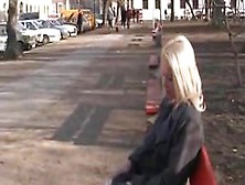 Blonde Girl Peeing In Public