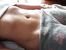 Sensual Massage of Soft Belly - Amateur Romantic Massage Room - Euro Milf