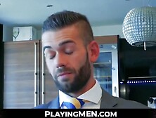 Playingmen. Com - Men In Suit And Tie Vigorously Anal Pound After Wet And Sloppy Blowj