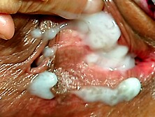 Humongous load of spunk dripping down my chunky open cunt,  african prick best porn tape busting nut close up