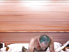 Silver haired Latin man with a horny bitch