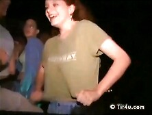 busty redhead flashing grope