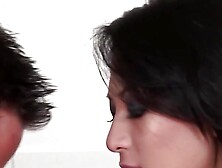 Angelic Asian Brunette Cutie in Lingerie Gets Banged Doggy Style and Cummed on Her Face